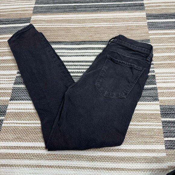 Agolde Women's Nico High Rise Slim Jeans Organic Cotton Button Fly‎ Black Sz 26 - Picture 1 of 15